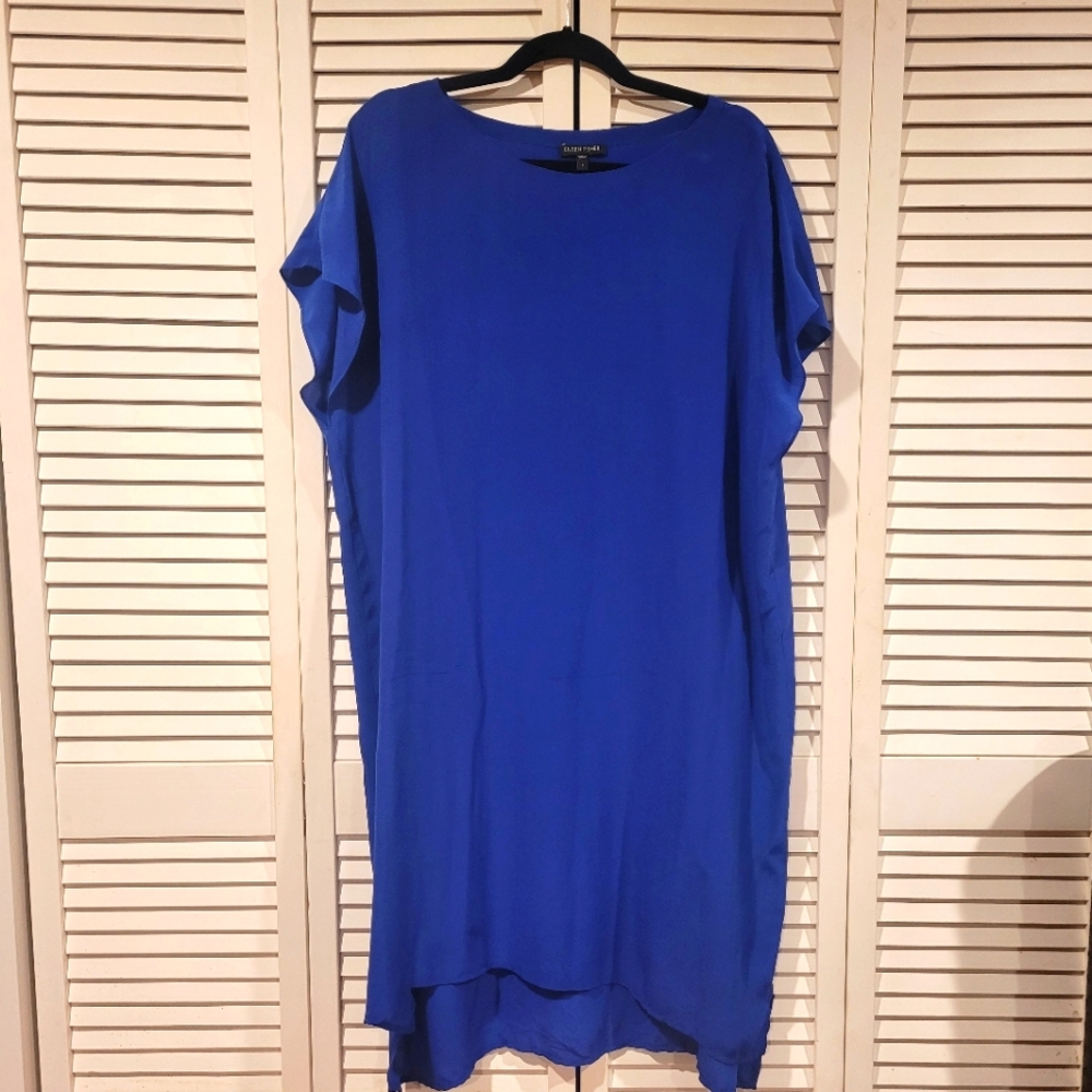Eileen Fisher Vibrant Blue Silk Dress